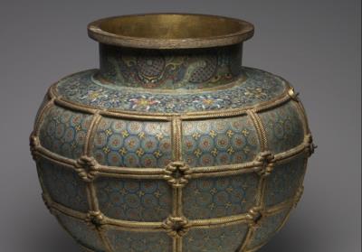 图片[2]-Cloisonne vessel in the shape of Lei wine vessel, Qing dynasty (1644-1911)-China Archive